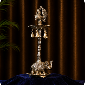 Royal Peacock & Elephant Bell Stand