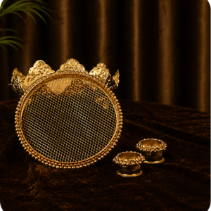 Royal Gold Mesh Serving Tray Set