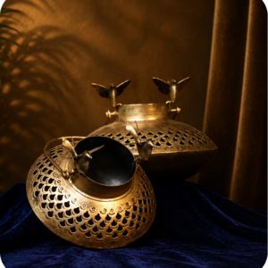 Antique Golden Decorative Lantern Set