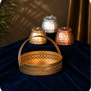 Elegant Metallic Jar & Basket Collection