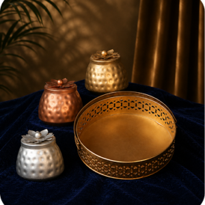 Luxury Hammered Jar & Tray Collection