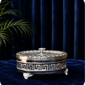 Royal Silver Decorative Serving Box